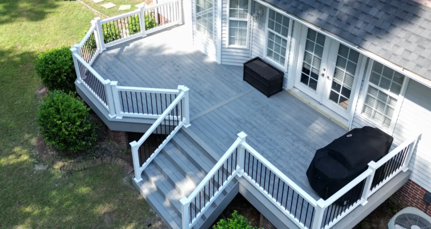 Composite deck with railing