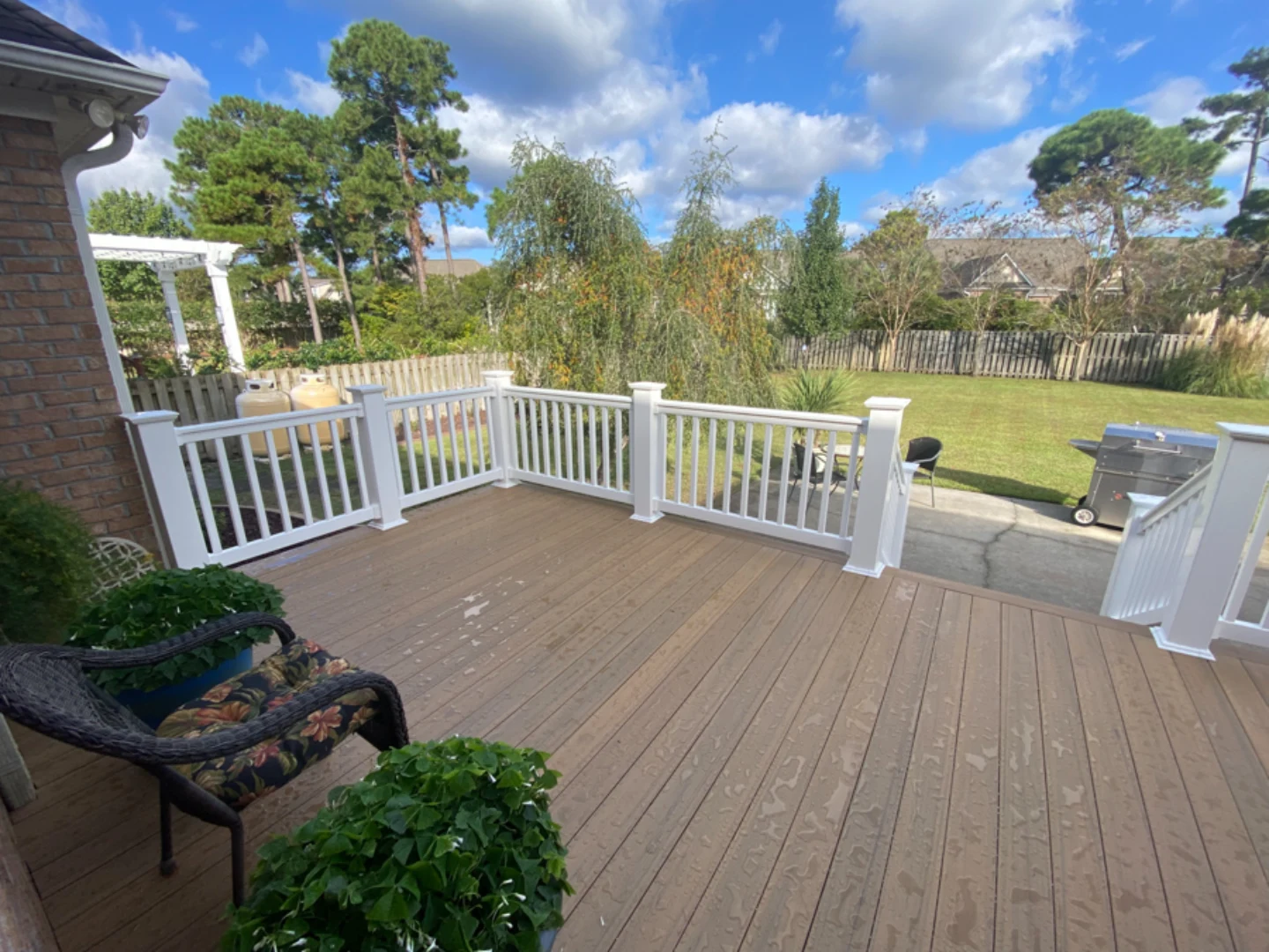Composite decking backyard installation