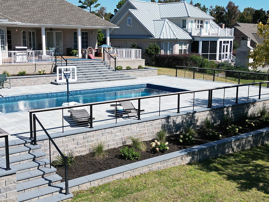 Residential pool deck railing install
