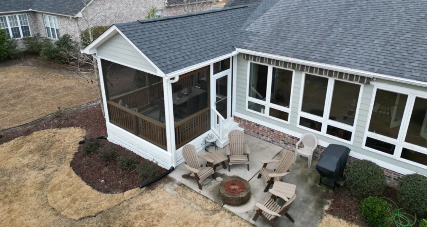 Residential screened porch installation