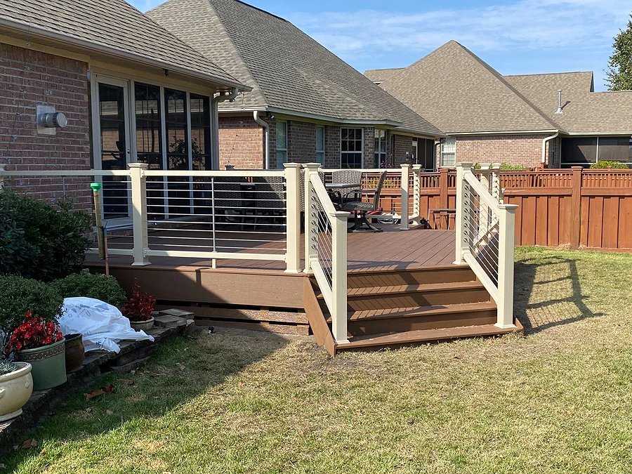 Residential wood deck installation