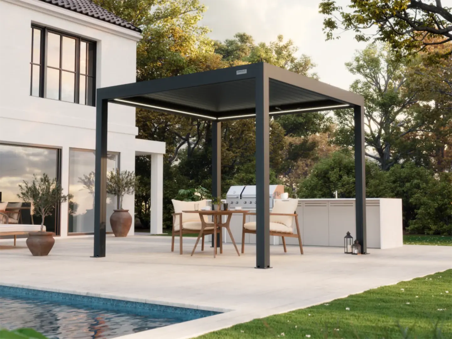 Stock Pergolux Louvered Pergola