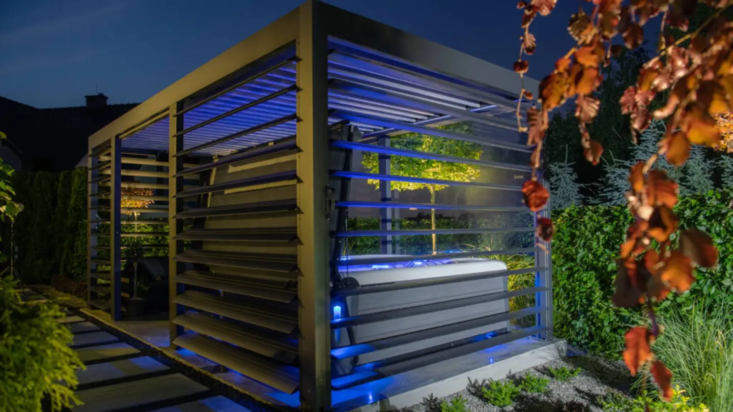 Stock aluminium made gazebo hot tub modern garden small architecture elements