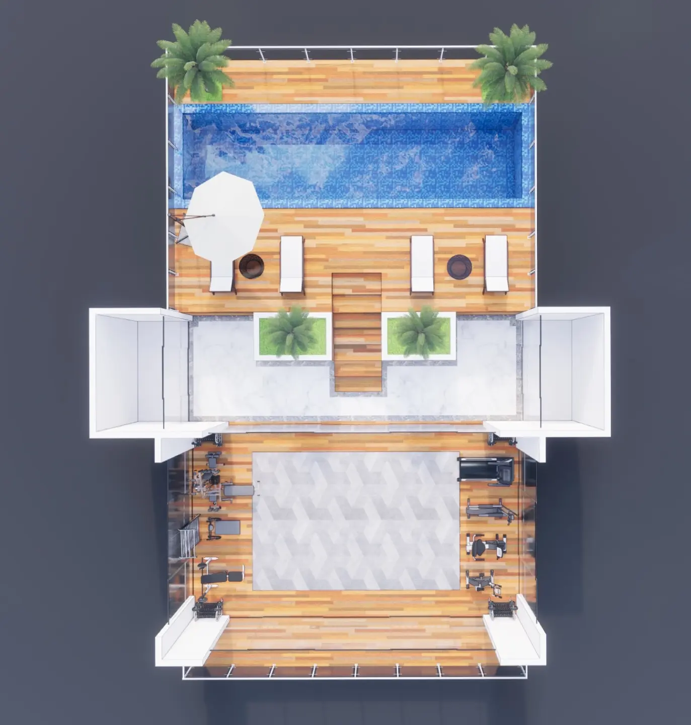 Stock custom 3d deck design render